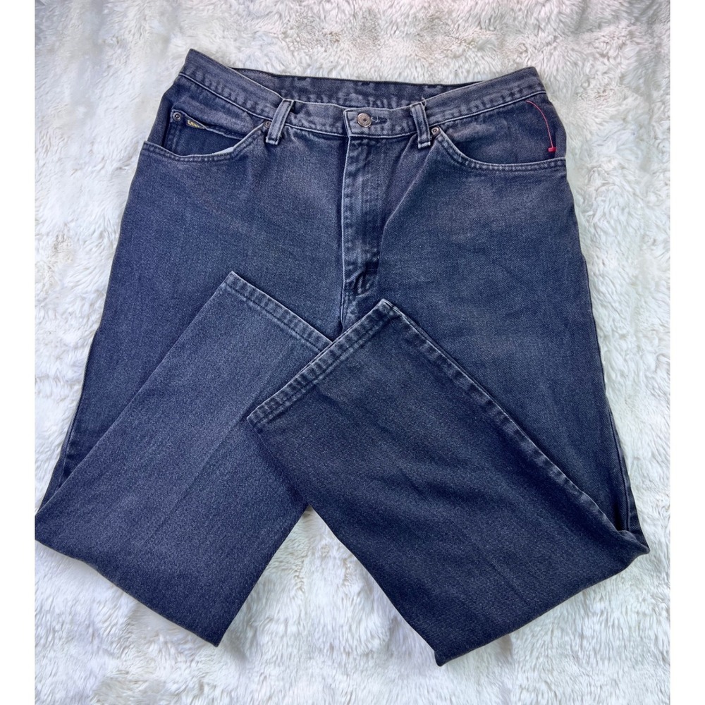 Lee Mens Straight Leg Jeans Faded Black 100% Cotton Denim Size 34 x 26. A42